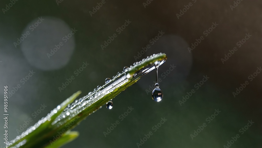 Extreme close-up of a dewdrop refracting a tiny cross on a church. Extreme close-up of a dewdrop refracting a tiny cross on a church.