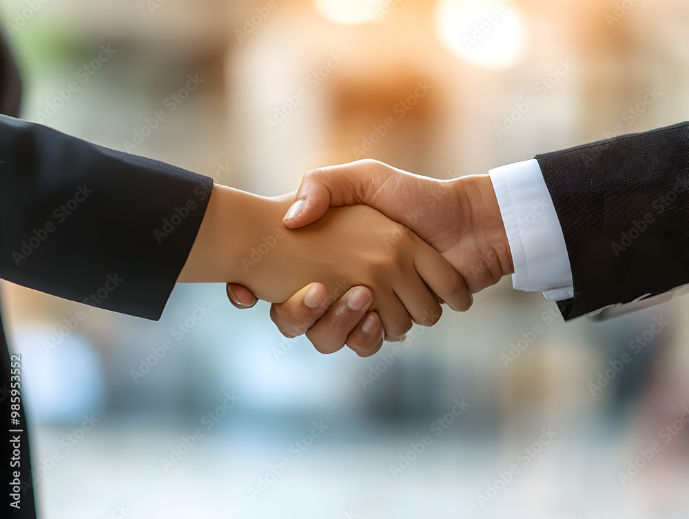Close-up of a handshake between two businesspeople.
Close-up of a handshake between two businesspeople.