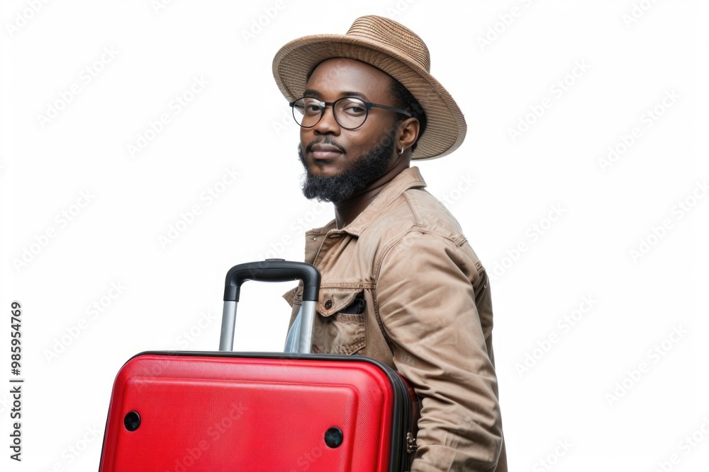 A person carrying luggage, possibly traveling or on a trip A person carrying luggage, possibly traveling or on a trip