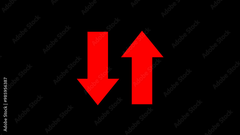 Up and down arrow pointer icon sign symbol in trendy flat style. Up and down arrow pointer icon sign symbol in trendy flat style.