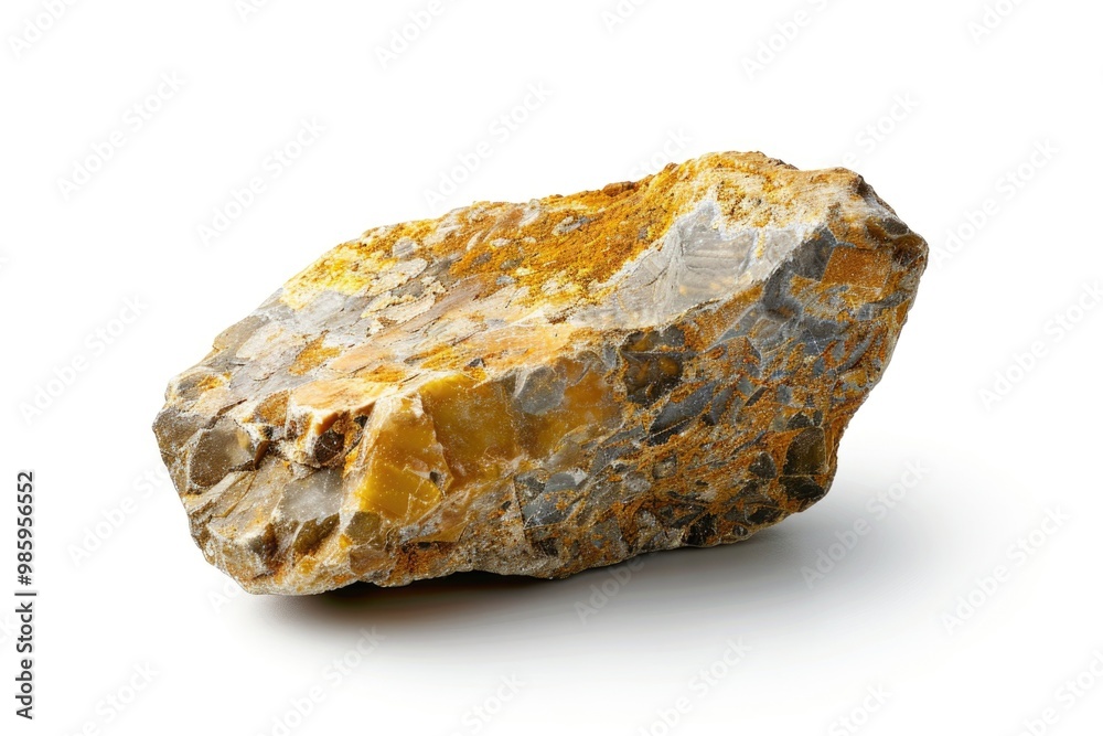 A single rock sitting on a white background A single rock sitting on a white background