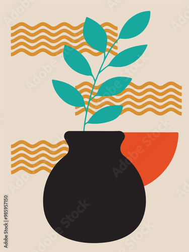 printable wall decoration tropical abstract art