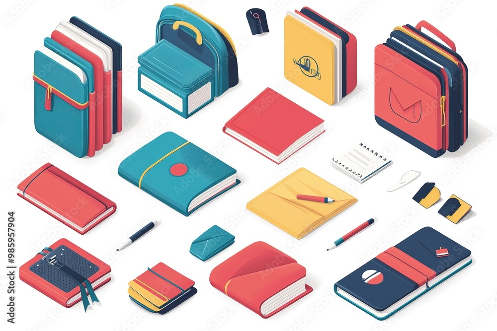 Reading book set in flat cartoon design. Stacks of books at bookstore or library. Student or reader bookshelf pack. Literature of different genres collection isolated elements. Vector illustration Reading book set in flat cartoon design. Stacks of books at bookstore or library. Student or reader bookshelf pack. Literature of different genres collection isolated elements. Vector illustration