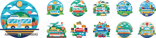 World Public Transport Day Illustration. Set of Illustration for Public Transport Day.