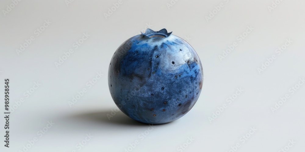 A close-up shot of a blue vase sitting on a white surface