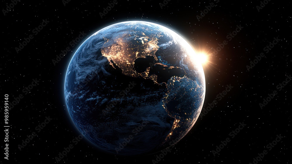 Witness the mesmerizing glow of Earth as daylight breaks over the horizon Witness the mesmerizing glow of Earth as daylight breaks over the horizon