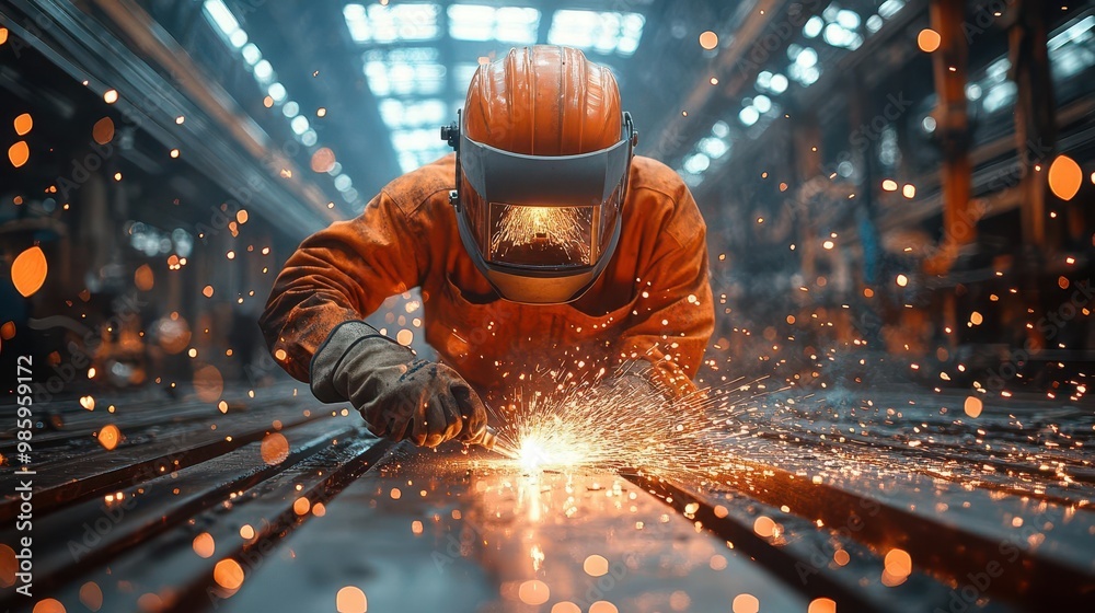 industrial welding scene with skilled workers in protective gear sparks flying as metal is cut and shaped capturing the intensity and craftsmanship of heavy manufacturing industrial welding scene with skilled workers in protective gear sparks flying as metal is cut and shaped capturing the intensity and craftsmanship of heavy manufacturing