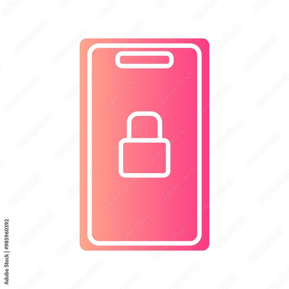 mobile security gradient icon mobile security gradient icon