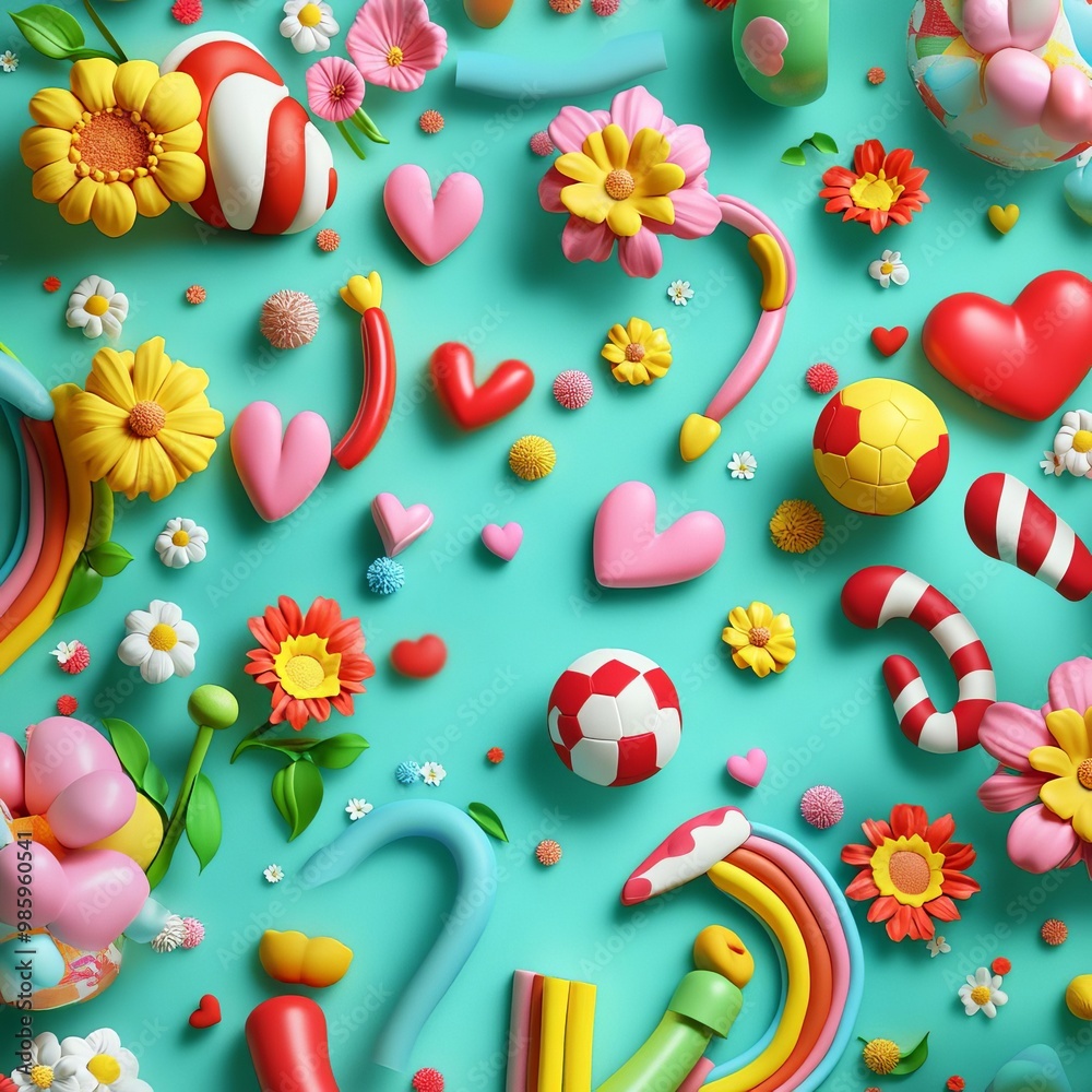 playful and fun world on a turquiose background playful and fun world on a turquiose background