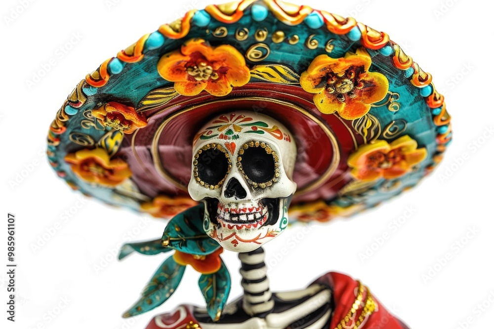 A detailed figurine of a skeleton dressed in somber attire, perfect for adding a touch of eeriness to your project A detailed figurine of a skeleton dressed in somber attire, perfect for adding a touch of eeriness to your project