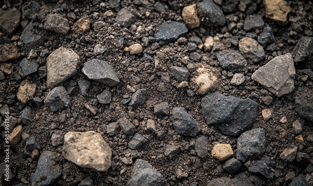 Close-up of rocky ground with dirt. Close-up of rocky ground with dirt.