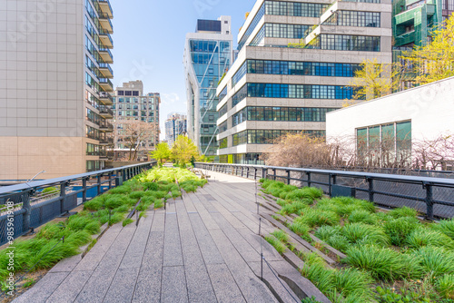 Obraz na płótnie High Line urban park walkway in New York City w salonie