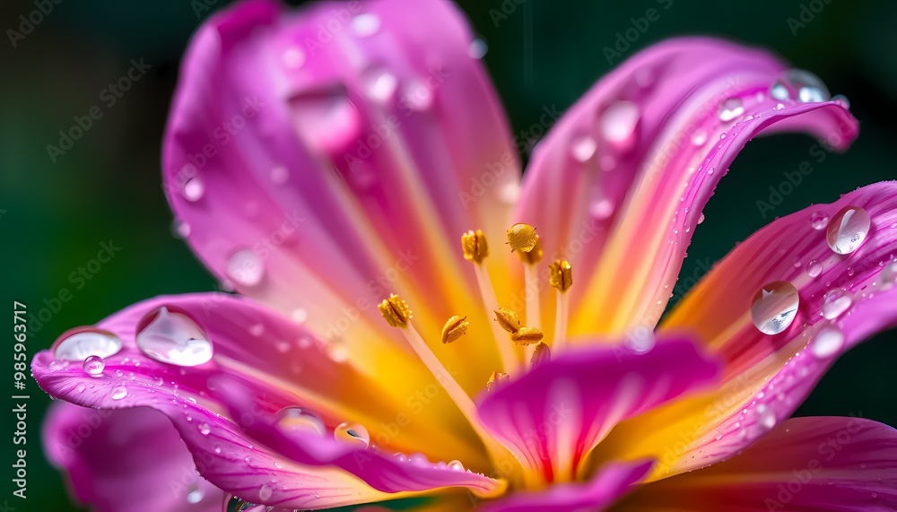 Fototapeta premium close up of water drop on flower