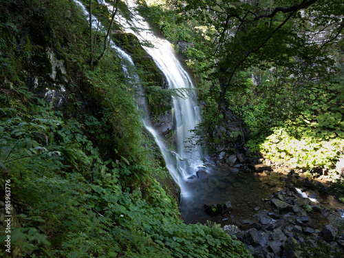 The waterfalls of the Dardagna creek, inside the Corno alle Scale park, Bologna (Italy)