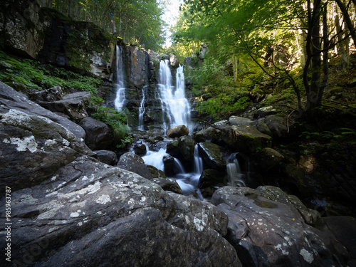 The waterfalls of the Dardagna creek, inside the Corno alle Scale park, Bologna (Italy)