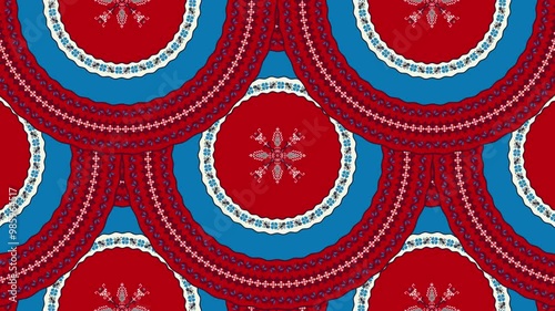Romanian rotating embroidery pattern, 4k abstract  background loop in colors