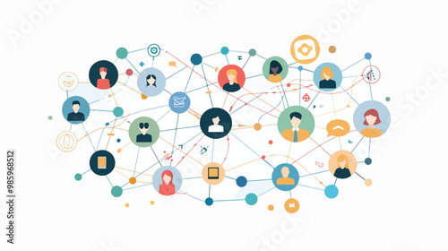 Web Connection and Networking Flat Vector Isolated