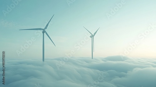 Wallpaper Mural Windmills generate electricity from fog Torontodigital.ca