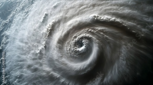 Captivating aerial satellite view showcasing the dramatic structure and scale of a powerful storm system from the perspective of space photo