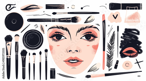 Stylish Women's Makeup and Fashion Beauty Essentials Collection