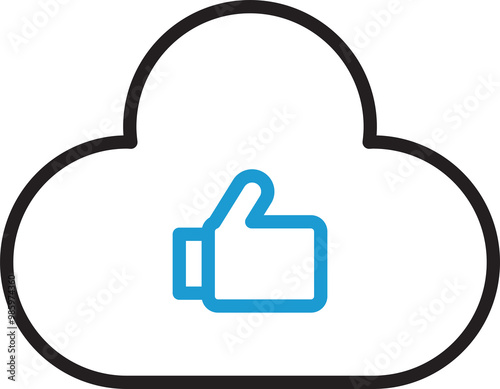 Cloud and Thumb Up Icon 