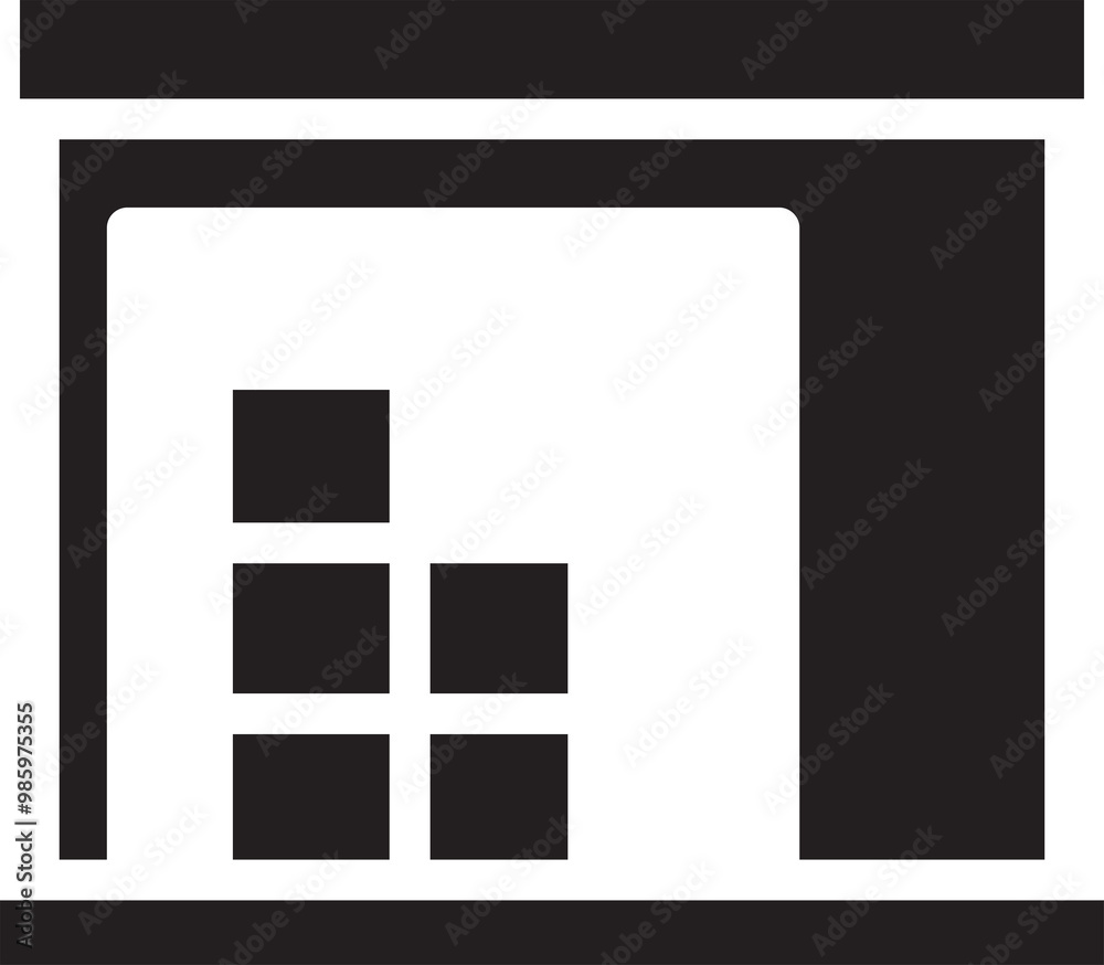 Warehouse Building and Stock Icon
Warehouse Building and Stock Icon