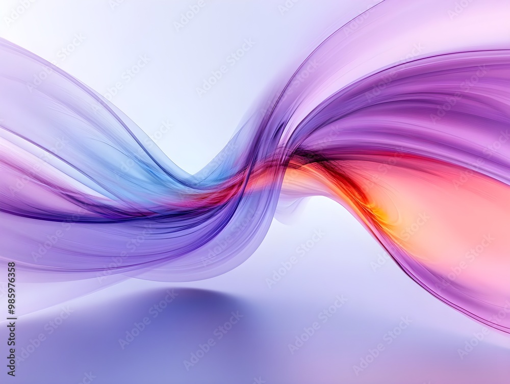 Fototapeta premium Abstract colorful wave design, white isolate background