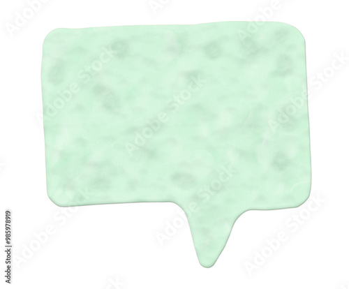 Speech bubble in light green with a textured surface on a transparent background