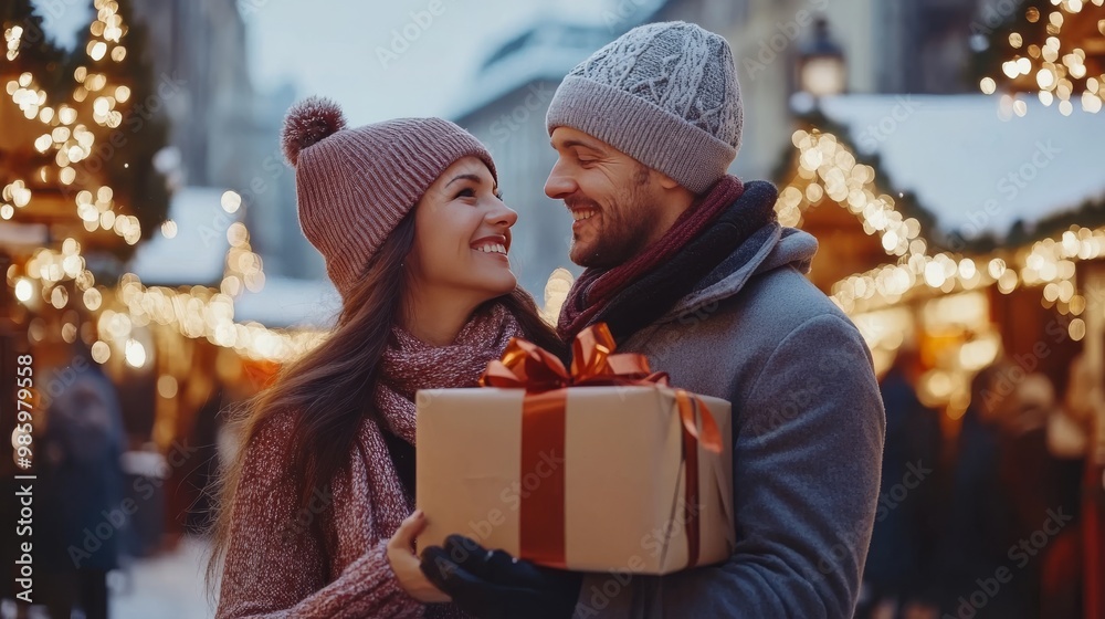 Gifts and love at Christmas market. Gifts and love at Christmas market.
