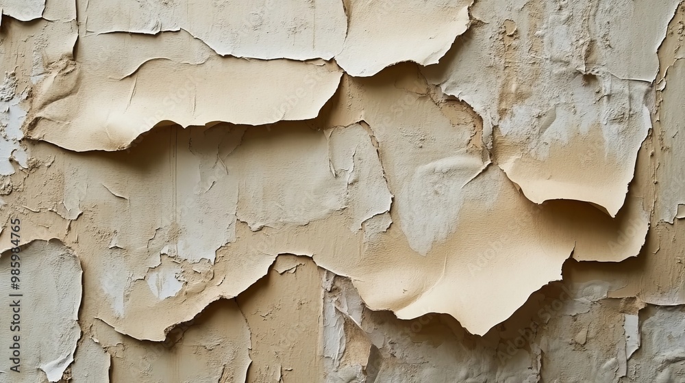 Obraz premium Peeling wallpaper's impact on wall texture