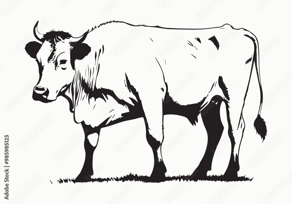cow Animal logo Isolated Black on White background cow Animal logo Isolated Black on White background