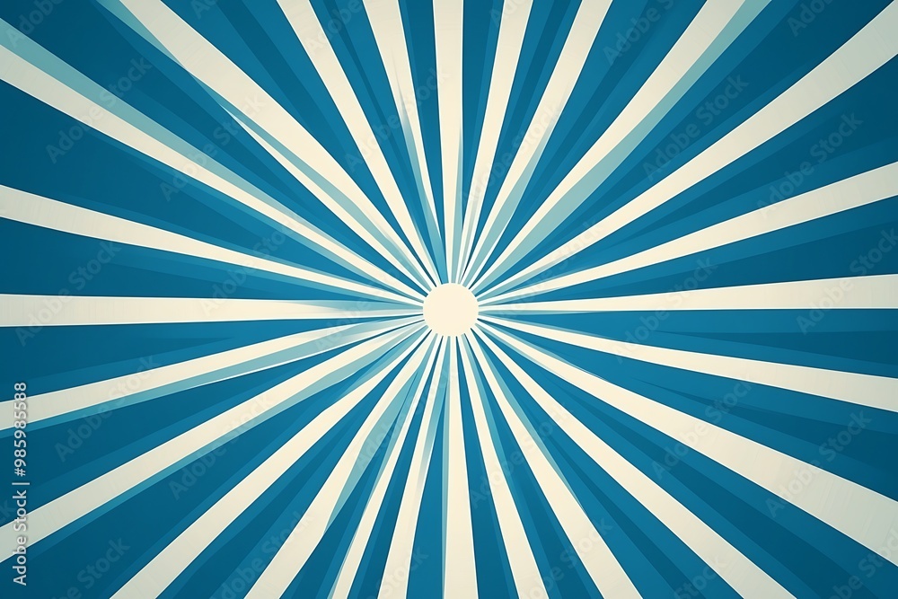 Fototapeta premium blue sunburst pattern background rays radial abstract retro vintage illustration