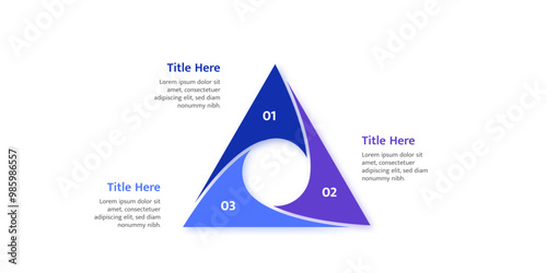 Three point infographic design, corporate infographic design in blue shades. 