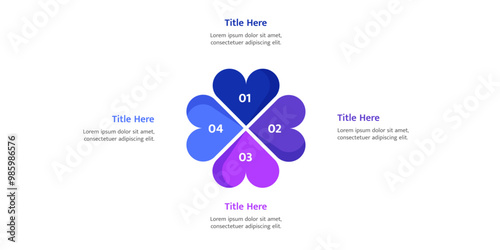 Four point infographic design, corporate infographic design in blue shades. 