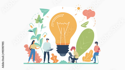 Creative Fresh Idea Concept Vector on White Background