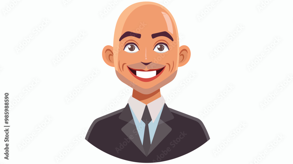 Happy Businessman with Large Head Vector Illustration Happy Businessman with Large Head Vector Illustration