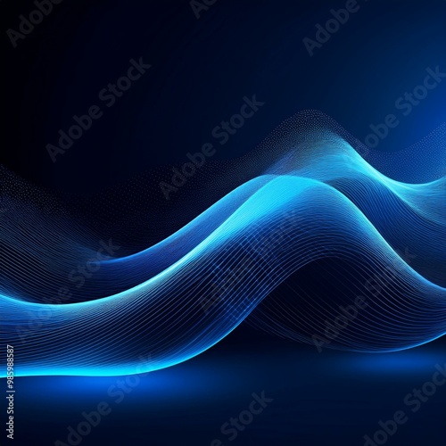 beautiful abstract wave technology background with blue light digital effect corporate concept