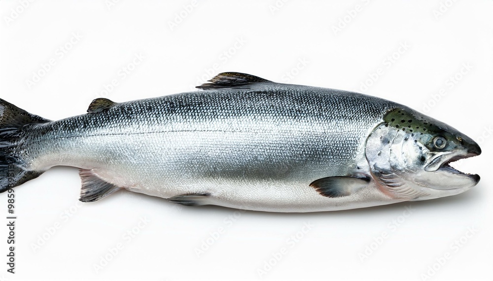 Obraz premium Big Atlantic salmon fish isolated on white