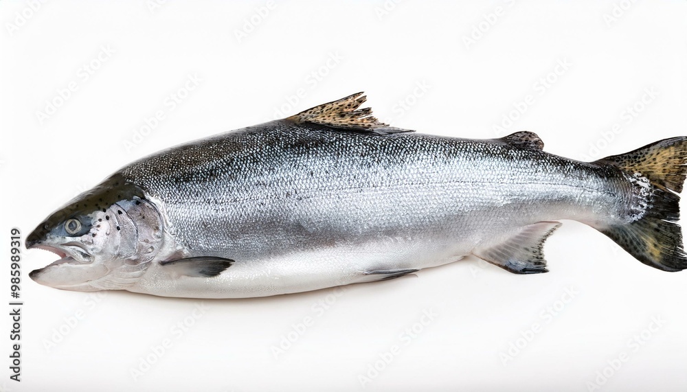 Big Atlantic salmon fish isolated on white Big Atlantic salmon fish isolated on white