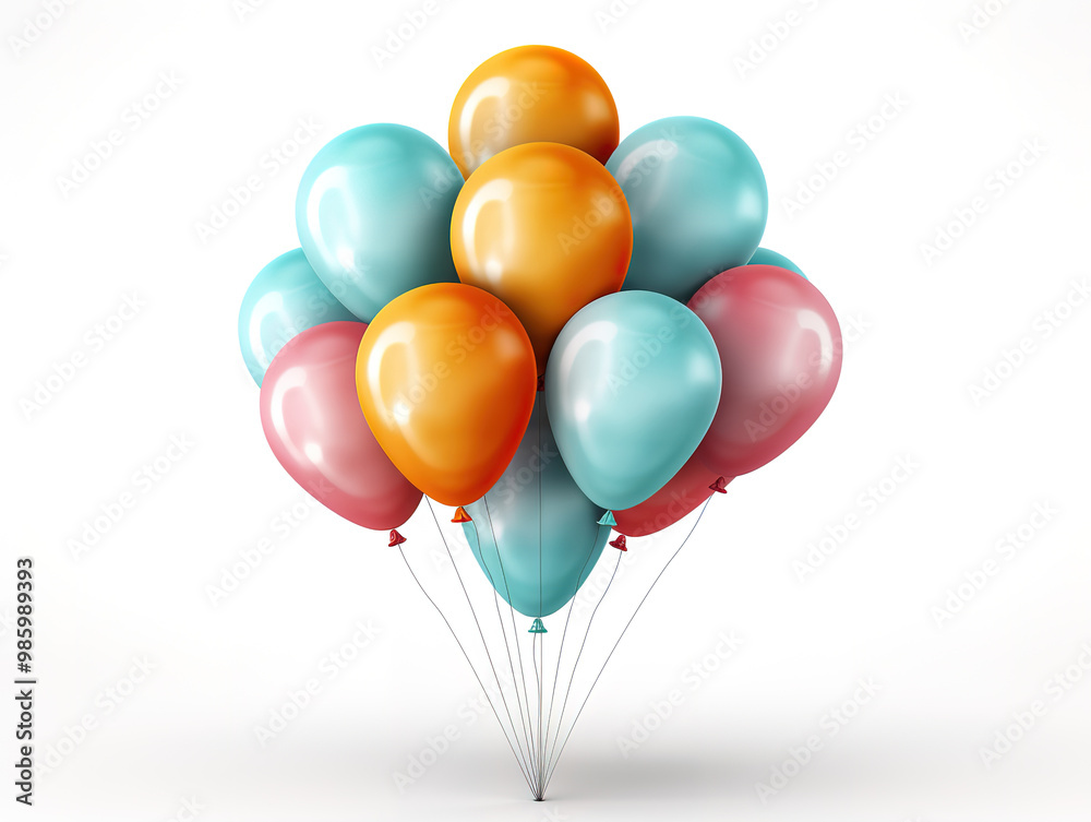 Fantastic Colorful balloons isolated on white Fantastic Colorful balloons isolated on white