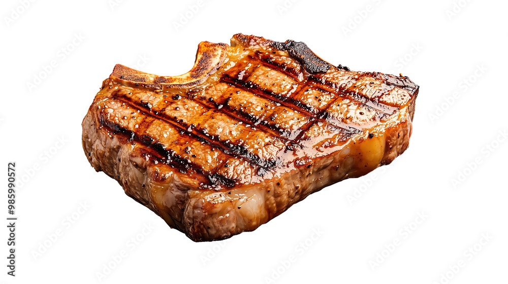 Tasty juicy grilled bone-in steak on the bone isolated on transparent background. Tasty juicy grilled bone-in steak on the bone isolated on transparent background.