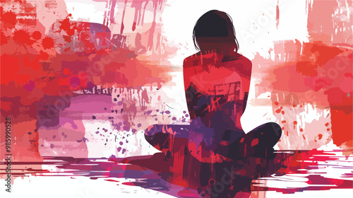 Loneliness in Modern Society - Mixed Media Illustration