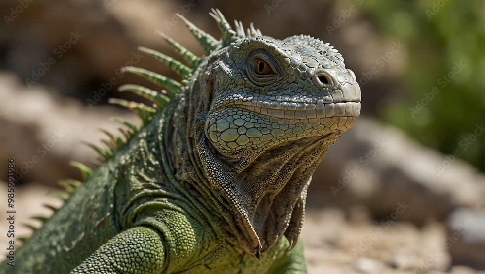 Male green iguana from Aruba, shallow depth of field. Male green iguana from Aruba, shallow depth of field.