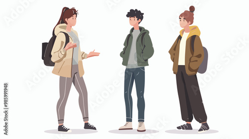 Professional Vector Illustration of Man Practicing Social Distancing While Women Ignore It