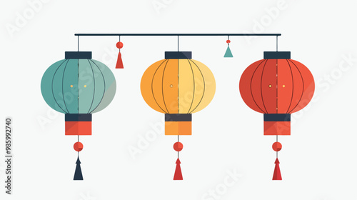 Vibrant Chinese Lanterns Celebration for Chinese New Year and Mid Autumn Festival