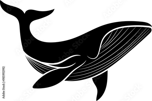 Hand-drawn whale silhouette