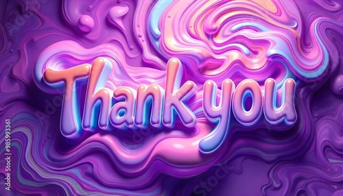 Wallpaper Mural Colorful 3D text that says Thank you Torontodigital.ca