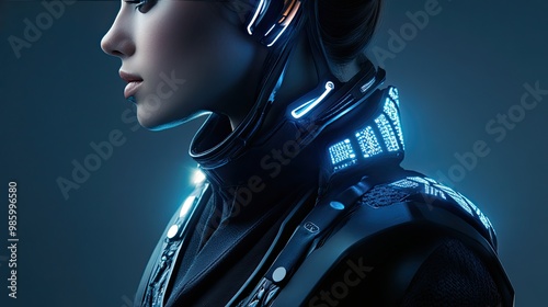 Futuristic wearable technology seamlessly integrated into modern fashion