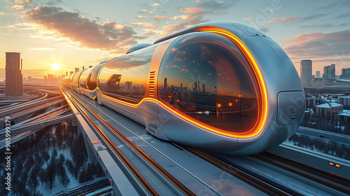 High speed modern train in ...