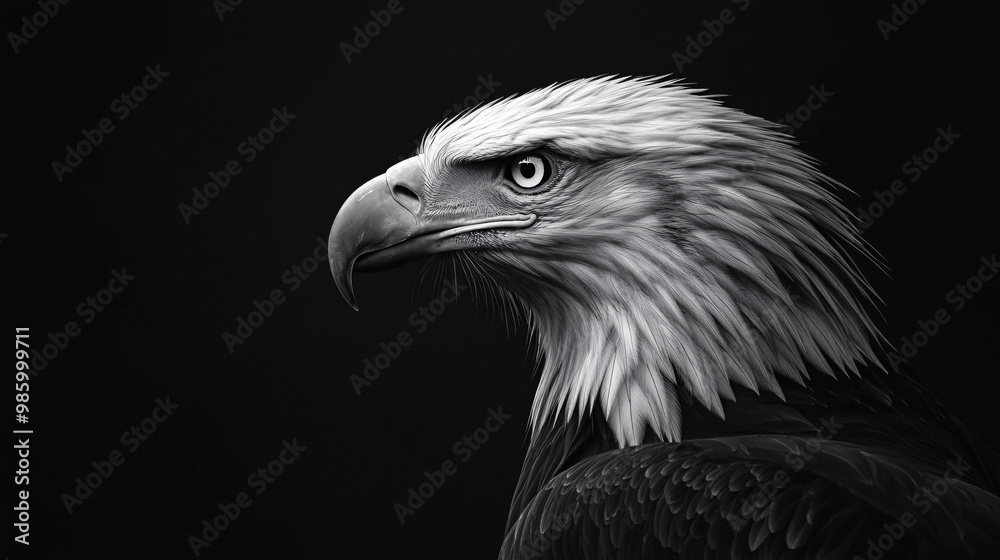Majestic Bald Eagle in Black and White Majestic Bald Eagle in Black and White